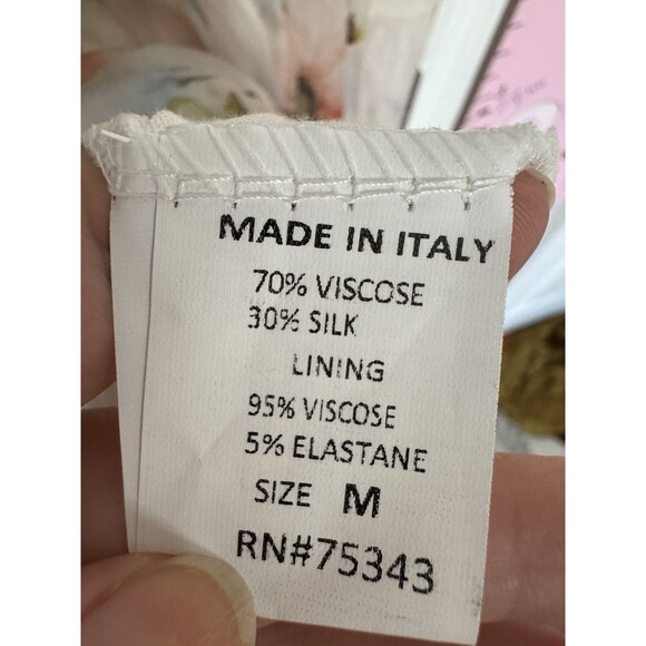 NWOT Lara G.women’s Silk Blend Medium Maxi Long Floral Dress  Made In Italy - Picture 6 of 11